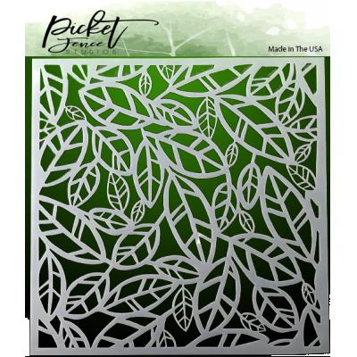 Picket Fence Studios Stencil -  Funky Leaves